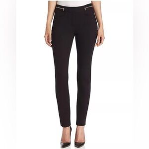 $295 Rebecca Taylor Black Stretch Knit Viscose High Rise Zipper Waist